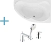Акриловая ванна Aquanet Capri 160x100 R (каркас + смеситель Grohe BauEdge 2511700A) 00203915 + 00176459 + 00240613