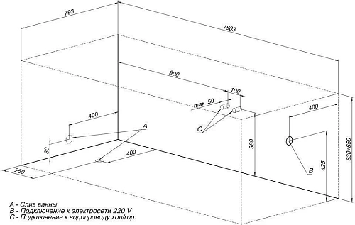 Акриловая ванна Aquanet Grenada 180x80 (каркас + смеситель Grohe BauEdge 2511700A) 00203971 + 00158496 + 00240613 Акриловая ванна Aquanet Grenada 180x80 (каркас + смеситель Grohe BauEdge 2511700A) 00203971 + 00158496 + 00240613
