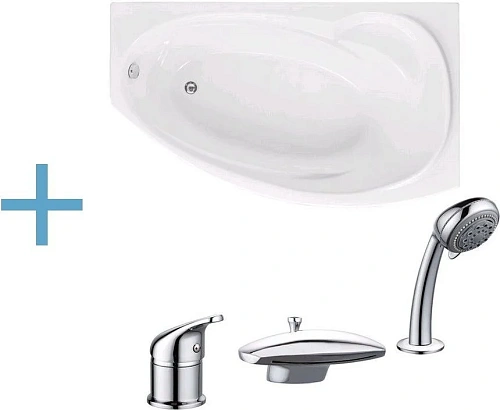 Акриловая ванна Aquanet Jersey 170x90 R (каркас + смеситель Aquanet Practic 2 AF111-63B) 00203989 + 00179346 + 00216780 Акриловая ванна Aquanet Jersey 170x90 R (каркас + смеситель Aquanet Practic 2 AF111-63B) 00203989 + 00179346 + 00216780