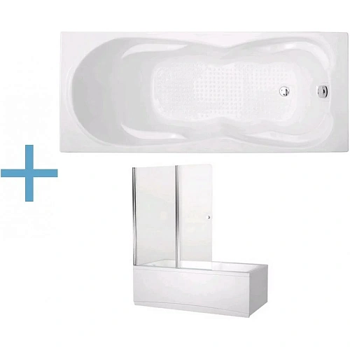 Акриловая ванна Aquanet Viola 180x75 (+ шторка Aquanet Alfa 4 NF6222-pivot) 00204047 + 00196049 Акриловая ванна Aquanet Viola 180x75 (+ шторка Aquanet Alfa 4 NF6222-pivot) 00204047 + 00196049