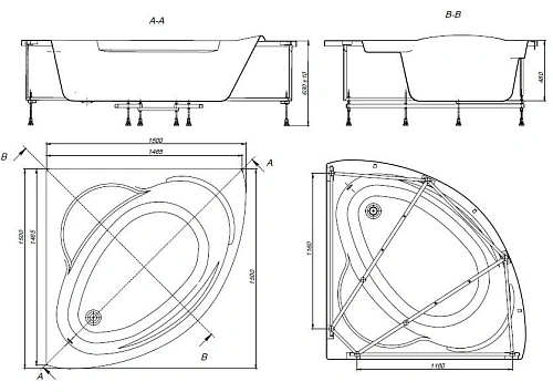 Акриловая ванна Roca Bali 150x150 симметричная белая 248639000 Акриловая ванна Roca Bali 150x150 симметричная белая 248639000