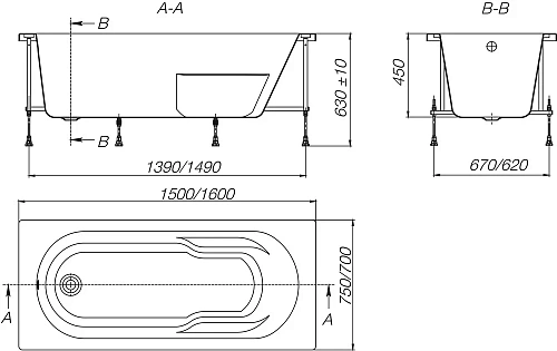 Акриловая ванна Roca Genova-N 150x75 прямоугольная белая ZRU9302894 Акриловая ванна Roca Genova-N 150x75 прямоугольная белая ZRU9302894