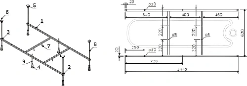 Акриловая ванна STWORKI Карлстад 150x70, с каркасом и сливом-переливом 563265 Акриловая ванна STWORKI Карлстад 150x70, с каркасом и сливом-переливом 563265