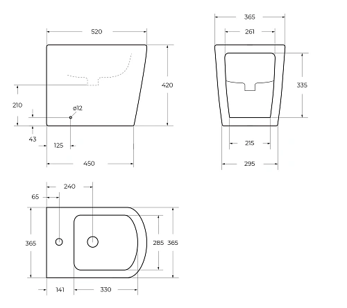 Биде напольное BelBagno ALBANO BB120B Биде напольное BelBagno ALBANO BB120B