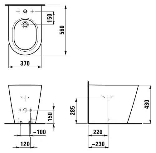 Биде напольное Laufen Kartell by Laufen 3233.1 (8.3233.1.000.302.1) Биде напольное Laufen Kartell by Laufen 3233.1 (8.3233.1.000.302.1)