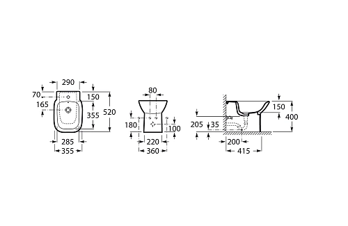 Биде напольное Roca Debba 355997000 Биде напольное Roca Debba 355997000