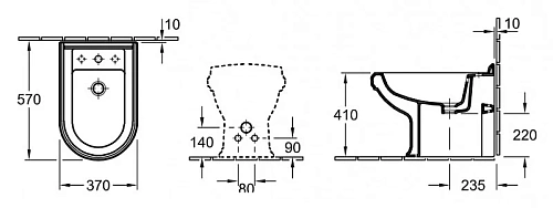 Биде напольное Villeroy & Boch Hommage 744200R1 (7442 00 R1) CeramicPlus Биде напольное Villeroy & Boch Hommage 744200R1 (7442 00 R1) CeramicPlus