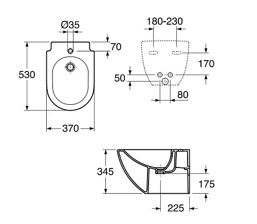Биде подвесное Gustavsberg Artic 4130 GB1141300100 Биде подвесное Gustavsberg Artic 4130 GB1141300100