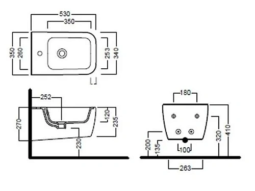 Биде подвесное HATRIA FUSION Q YXV801 Биде подвесное HATRIA FUSION Q YXV801