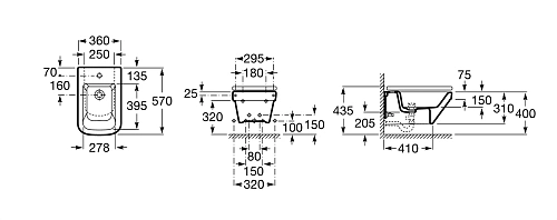 Биде подвесное Roca Dama-N 357785000 Биде подвесное Roca Dama-N 357785000