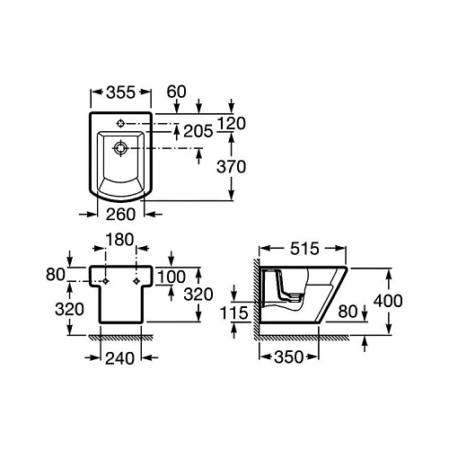 Биде подвесное Roca Hall 357625000 Биде подвесное Roca Hall 357625000