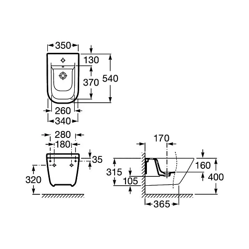 Биде подвесное Roca The Gap 357475000 Биде подвесное Roca The Gap 357475000