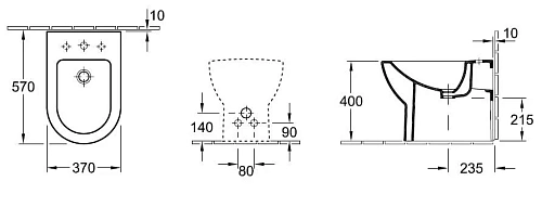 Биде подвесное Villeroy & Boch Subway 740000R1 (7400 00 R1) CeramicPlus Биде подвесное Villeroy & Boch Subway 740000R1 (7400 00 R1) CeramicPlus