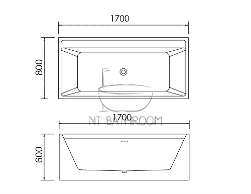 Ванна отдельностоящая NTBagno Kerio NT12 170x80 см Ванна отдельностоящая NTBagno Kerio NT12 170x80 см