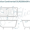 Ванна чугунная Delice Continental 120х70 с отверстиями под ручки и антискользящим покрытием DLR230640R-AS Ванна чугунная Delice Continental 120х70 с отверстиями под ручки и антискользящим покрытием DLR230640R-AS