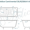 Ванна чугунная Delice Continental 130х70 с антискользящим покрытием DLR230641-AS Ванна чугунная Delice Continental 130х70 с антискользящим покрытием DLR230641-AS