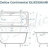 Ванна чугунная Delice Continental 130х70 с отверстиями под ручки DLR230641R Ванна чугунная Delice Continental 130х70 с отверстиями под ручки DLR230641R