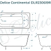 Ванна чугунная Delice Continental 1400х700 с отверстиями под ручки DLR230619R Ванна чугунная Delice Continental 1400х700 с отверстиями под ручки DLR230619R