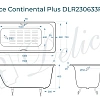 Ванна чугунная Delice Continental PLUS 150х70 DLR230633R-AS с отверстиями под ручки и антиско Ванна чугунная Delice Continental PLUS 150х70 DLR230633R-AS с отверстиями под ручки и антиско