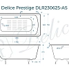 Ванна чугунная Delice Prestige 170х75 с антискользящим покрытием DLR230625-AS Ванна чугунная Delice Prestige 170х75 с антискользящим покрытием DLR230625-AS