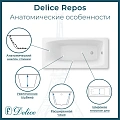 Ванна чугунная Delice Repos 170х70 DLR220508RB с черными матовыми ручками Ванна чугунная Delice Repos 170х70 DLR220508RB с черными матовыми ручками