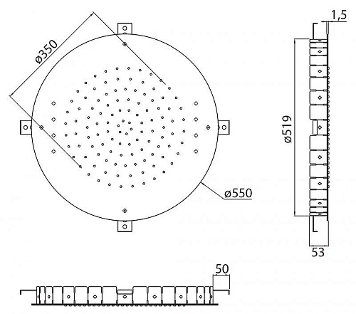 Верхний душ CEZARES CZR-SDRH1-50-NOP Верхний душ CEZARES CZR-SDRH1-50-NOP