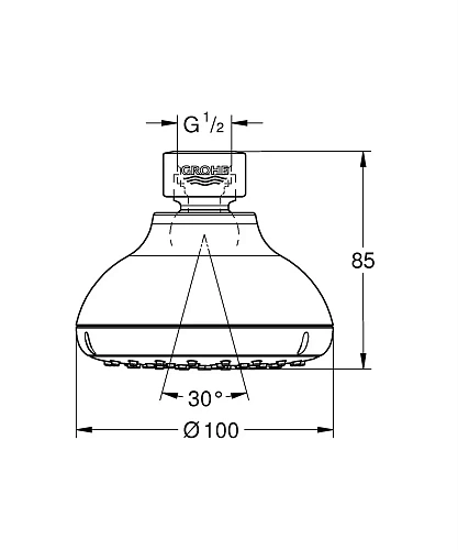Верхний душ GROHE New Tempesta 100 I, 5,7 л/мин, хром (26050001) Верхний душ GROHE New Tempesta 100 I, 5,7 л/мин, хром (26050001)