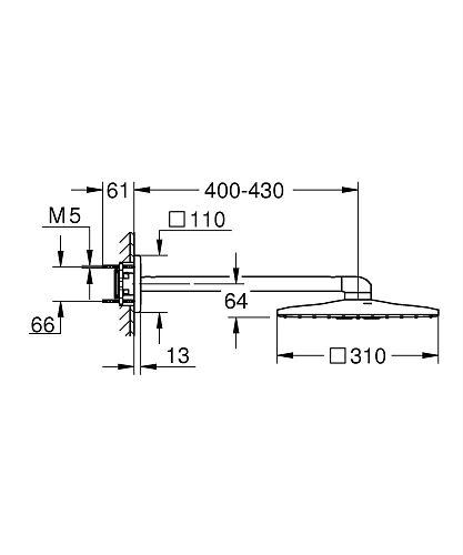 Верхний душ Grohe Rainshower 310 SmartActive Cube 26479AL0 Верхний душ Grohe Rainshower 310 SmartActive Cube 26479AL0