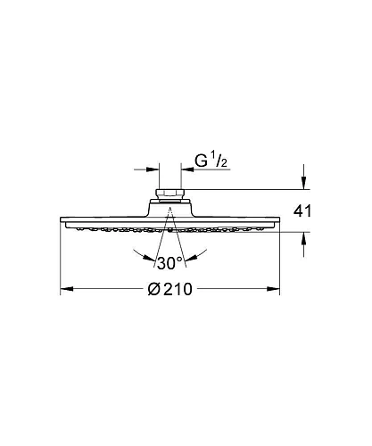 Верхний душ GROHE Rainshower Cosmopolitan Metal, 1 режим, диаметр 210 мм, с ограничением расхода вод 2836800E Верхний душ GROHE Rainshower Cosmopolitan Metal, 1 режим, диаметр 210 мм, с ограничением расхода вод 2836800E