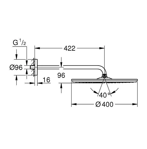 Верхний душ GROHE Rainshower Cosmopolitan, диаметр 400 мм, хром (26255000) Верхний душ GROHE Rainshower Cosmopolitan, диаметр 400 мм, хром (26255000)