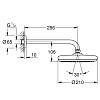 Верхний душ GROHE Tempesta 210 с душевым кронштейном 286 мм, хром (26411000) Верхний душ GROHE Tempesta 210 с душевым кронштейном 286 мм, хром (26411000)