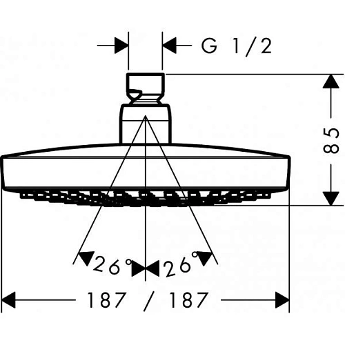 Верхний душ hansgrohe Croma Select E 180 26524000 Верхний душ hansgrohe Croma Select E 180 26524000