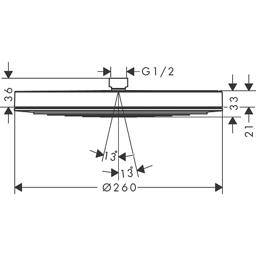 Верхний душ Hansgrohe Pulsify S 260 1jet 24141700, матовый белый Верхний душ Hansgrohe Pulsify S 260 1jet 24141700, матовый белый
