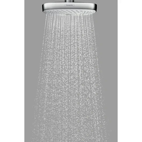 Верхний душ hansgrohe Raindance Select E 300 2jet потолочный, белый/хром 27384400 Верхний душ hansgrohe Raindance Select E 300 2jet потолочный, белый/хром 27384400