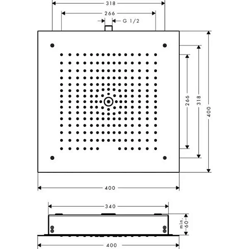 Верхний душ hansgrohe Raindance Е 1 jet 400×400 мм, хром 26252000 Верхний душ hansgrohe Raindance Е 1 jet 400×400 мм, хром 26252000