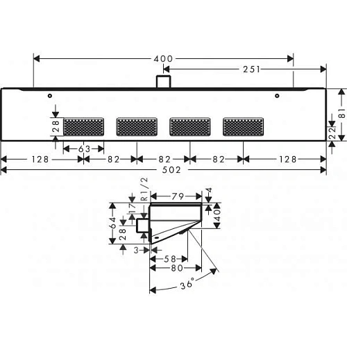 Верхний душ hansgrohe Rainfinity 500 1jet с полкой для душа 26243000 Верхний душ hansgrohe Rainfinity 500 1jet с полкой для душа 26243000