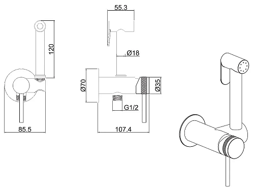 Гигиенический душ Allen Brau Priority 2.0 5.31029-00 хром Гигиенический душ Allen Brau Priority 2.0 5.31029-00 хром