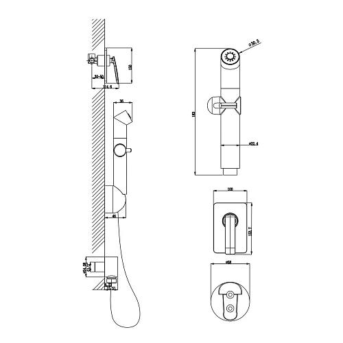 Гигиенический душ Lemark Bellario LM6819C, встраиваемый, хром Гигиенический душ Lemark Bellario LM6819C, встраиваемый, хром