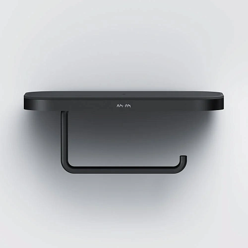 Держатель туалетной бумаги AM.PM Func A8F341422 с полкой, черный Держатель туалетной бумаги AM.PM Func A8F341422 с полкой, черный