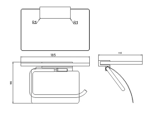 Держатель туалетной бумаги Rush Edge ED77131 с полкой Держатель туалетной бумаги Rush Edge ED77131 с полкой