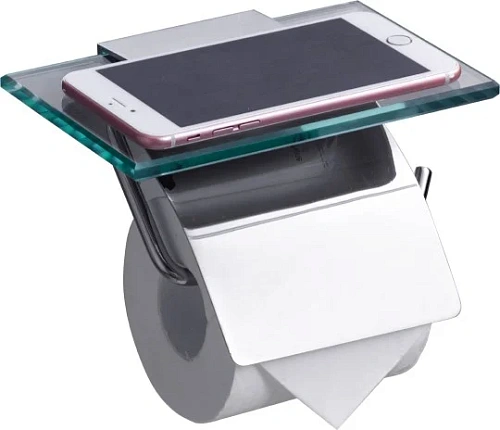 Держатель туалетной бумаги Rush Edge ED77131 с полкой Держатель туалетной бумаги Rush Edge ED77131 с полкой