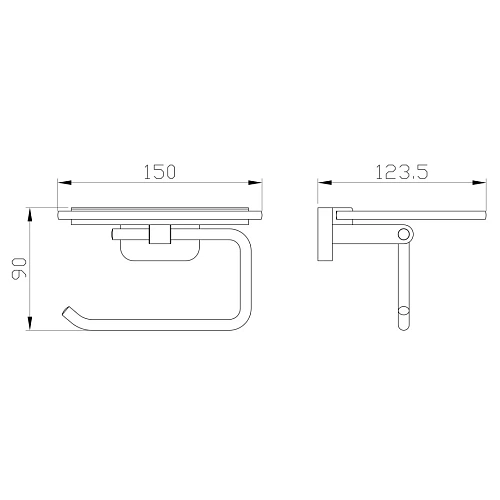 Держатель туалетной бумаги Wonzon & Woghand с полкой, темный графит (WW-9326) Держатель туалетной бумаги Wonzon & Woghand с полкой, темный графит (WW-9326)