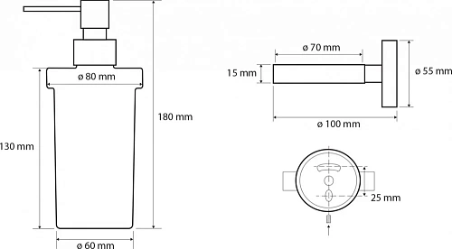 Дозатор жидкого мыла Bemeta DARK 104109010 Дозатор жидкого мыла Bemeta DARK 104109010