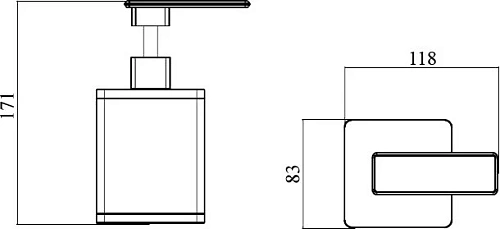 Дозатор жидкого мыла Boheme 10969-В-G квадратный черный-золото Дозатор жидкого мыла Boheme 10969-В-G квадратный черный-золото