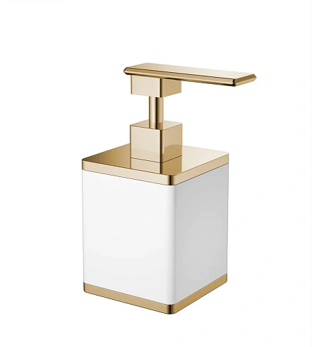Дозатор жидкого мыла Boheme белый-золото 10969-W-G Дозатор жидкого мыла Boheme белый-золото 10969-W-G