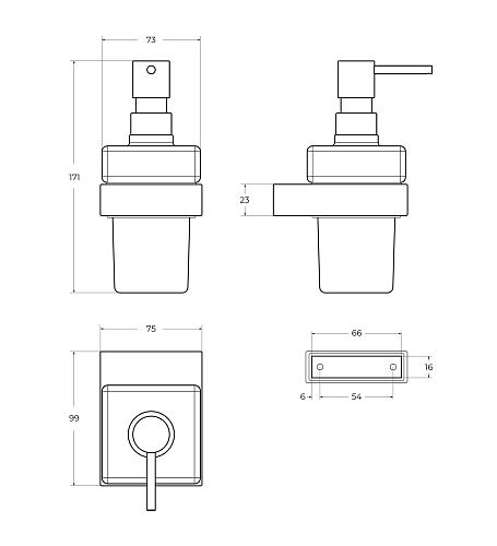 Дозатор жидкого мыла CEZARES SLIDER-SOIS-V-NOP черный матовый Дозатор жидкого мыла CEZARES SLIDER-SOIS-V-NOP черный матовый