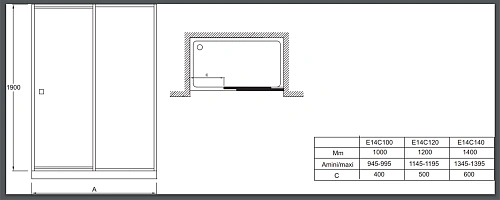 Душевая дверь Jacob Delafon Serenity 100х190 см, серый блестящий, реверсивная E14C100-GA Душевая дверь Jacob Delafon Serenity 100х190 см, серый блестящий, реверсивная E14C100-GA