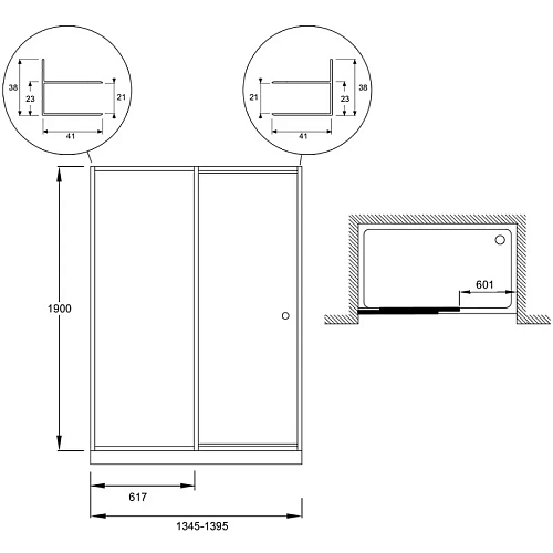 Душевая дверь Jacob Delafon Serenity 140х190 см, серый блестящий, реверсивная E14C140-GA Душевая дверь Jacob Delafon Serenity 140х190 см, серый блестящий, реверсивная E14C140-GA