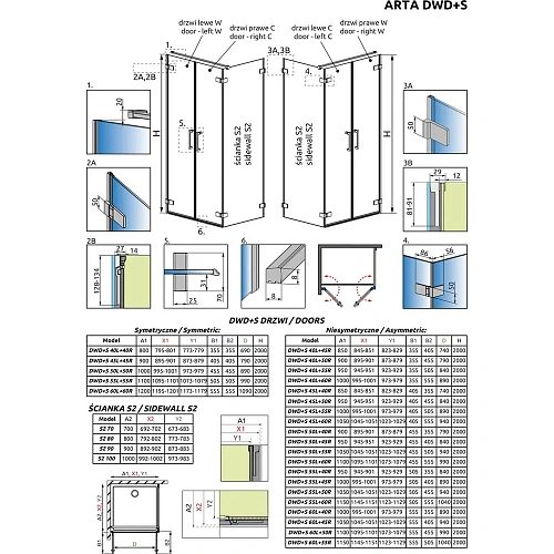 Душевая дверь Radaway Arta 386052-03-01R 50 см R Душевая дверь Radaway Arta 386052-03-01R 50 см R