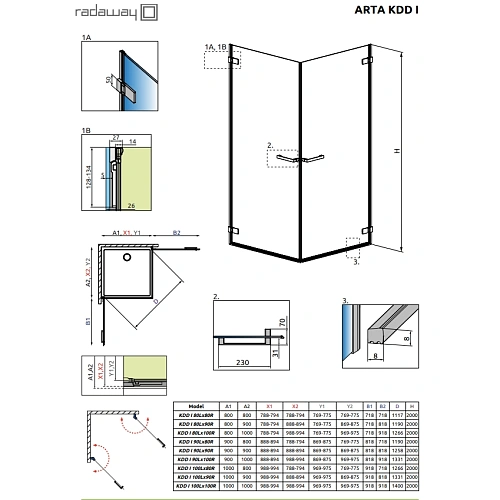 Душевая дверь Radaway Arta 386062-03-01L 100 см L Душевая дверь Radaway Arta 386062-03-01L 100 см L